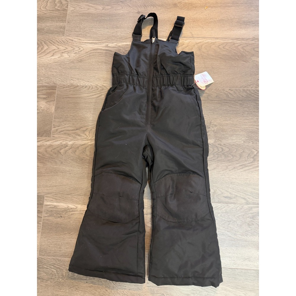 Faded Glory Snowsuit Pants Girls XS 4 5 Extra Small Insulated Ski NWT Black Bibs